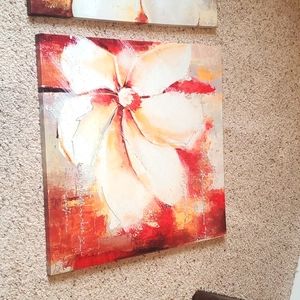 Set of 2 Floral Canvases
